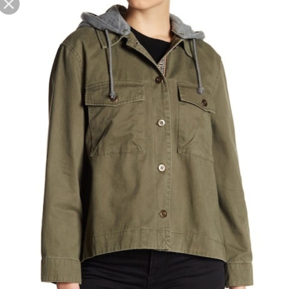 Sebby Jackets & Blazers - Sebby Green Military Jacket with Sweatshirt Hood